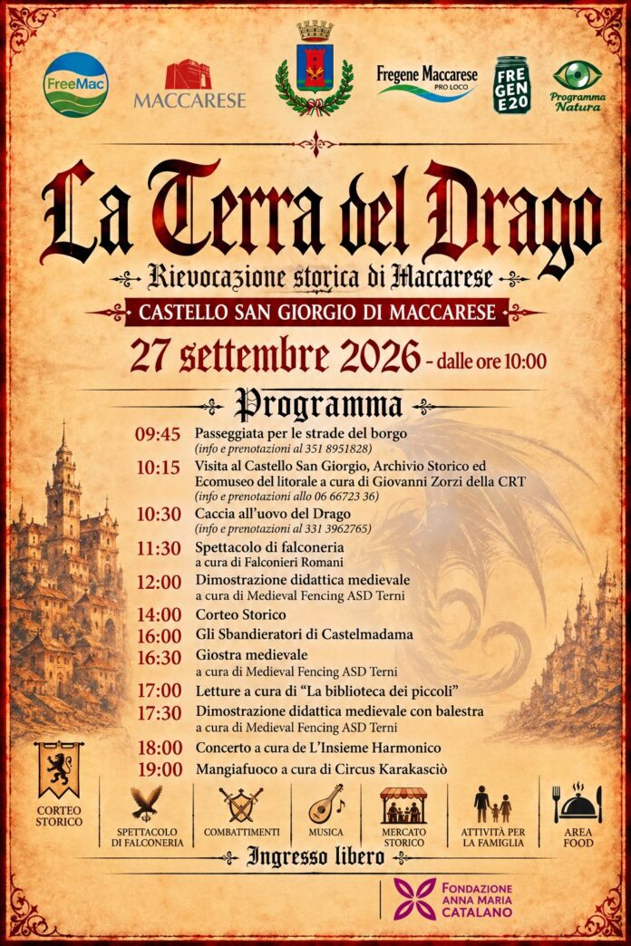 maccarese-terra-del-drago-27-settembre-2026.jpg La Terra del Drago a Maccarese, locandina della rievocazione storica del 27 settembre 2026