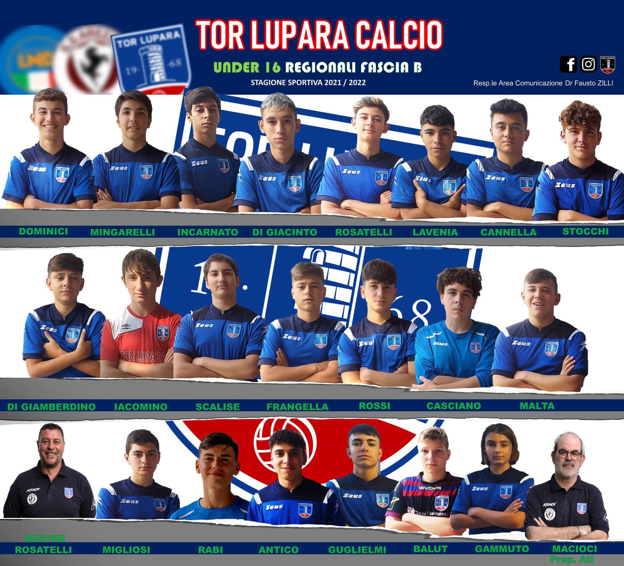 Tor Lupara Calcio – al via il campionato per l’Under 16 regionali Fascia B Tor Lupara Calcio – al via il campionato per l’Under 16 regionali Fascia B