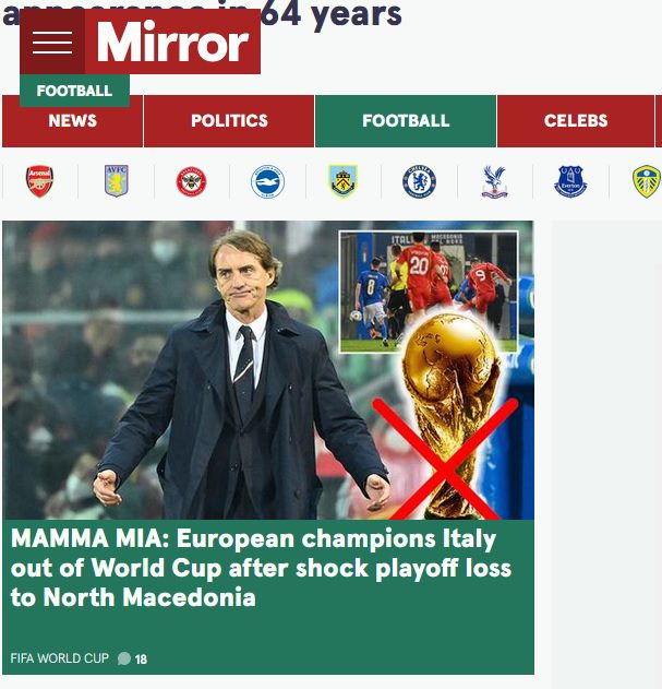 Il disastro mondiale dell’Italia sulla stampa internazionale Il disastro mondiale dell’Italia sulla stampa internazionale