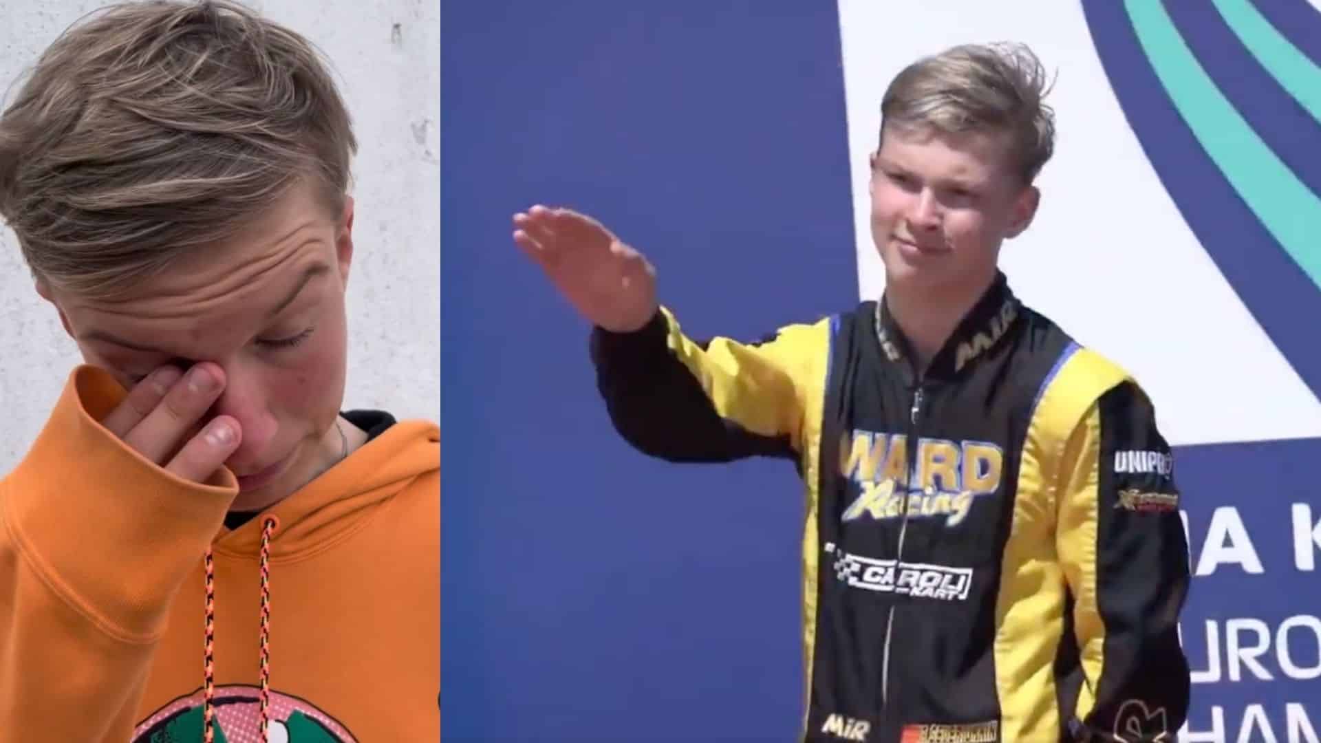 Il pilota russo di kart del saluto nazista si è scusato, ma sarà licenziato Il pilota russo di kart del saluto nazista si è scusato, ma sarà licenziato