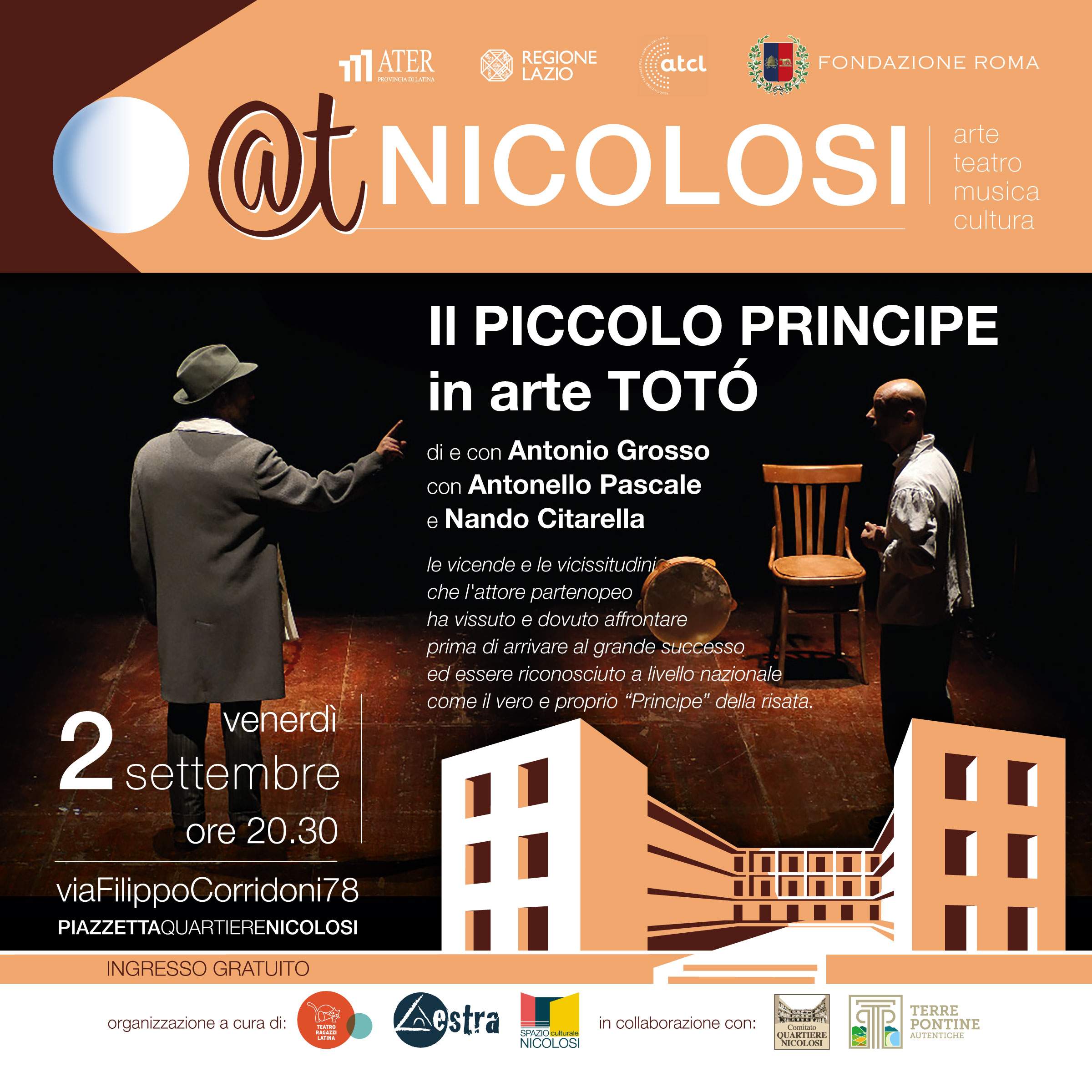 2 settembre a Latina , spettacolo ‘Il piccolo principe in arte Totò” 2 settembre a Latina , spettacolo ‘Il piccolo principe in arte Totò”
