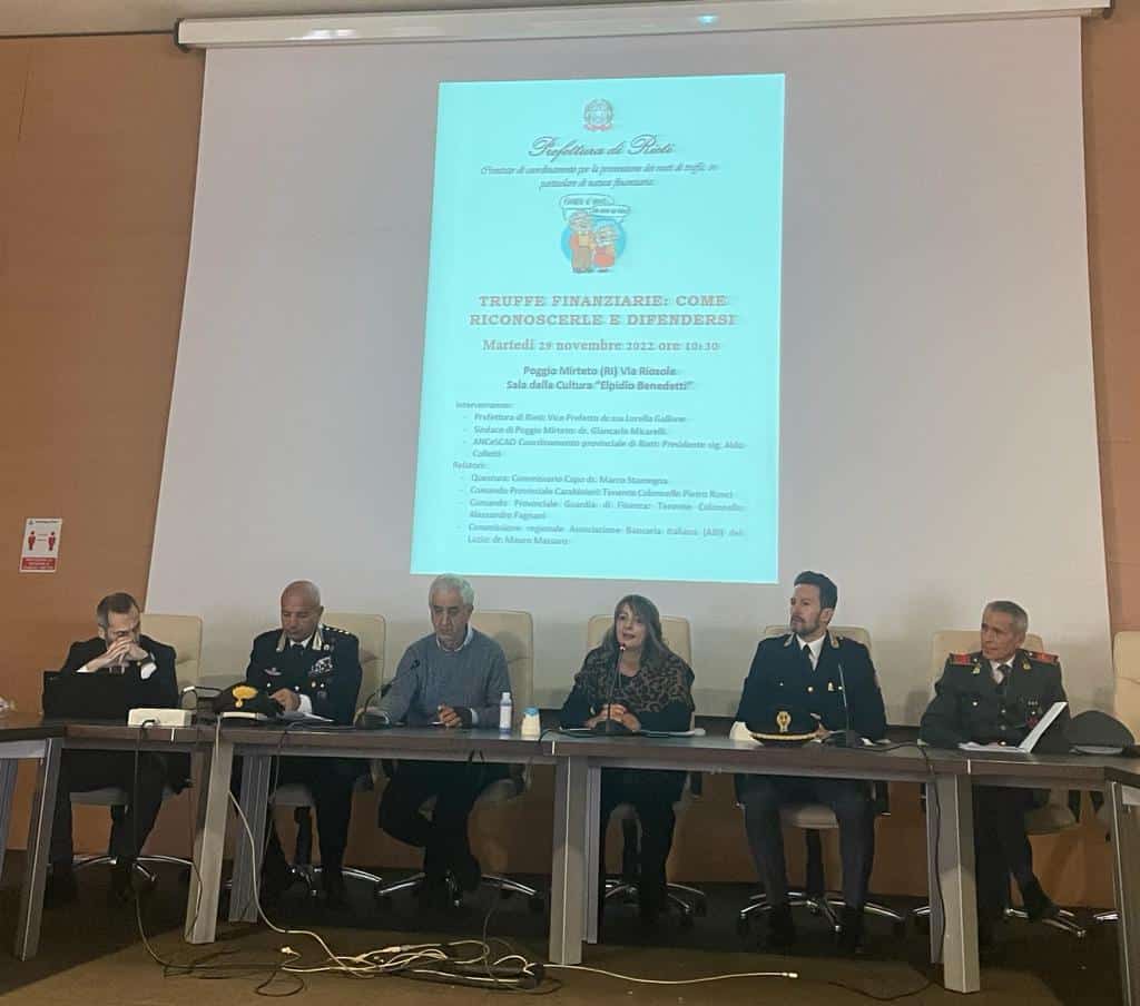 Poggio Mirteto: incontro “T<em>ruffe finanziarie: come riconoscerle e difendersi</em>” Poggio Mirteto: incontro “T<em>ruffe finanziarie: come riconoscerle e difendersi</em>”