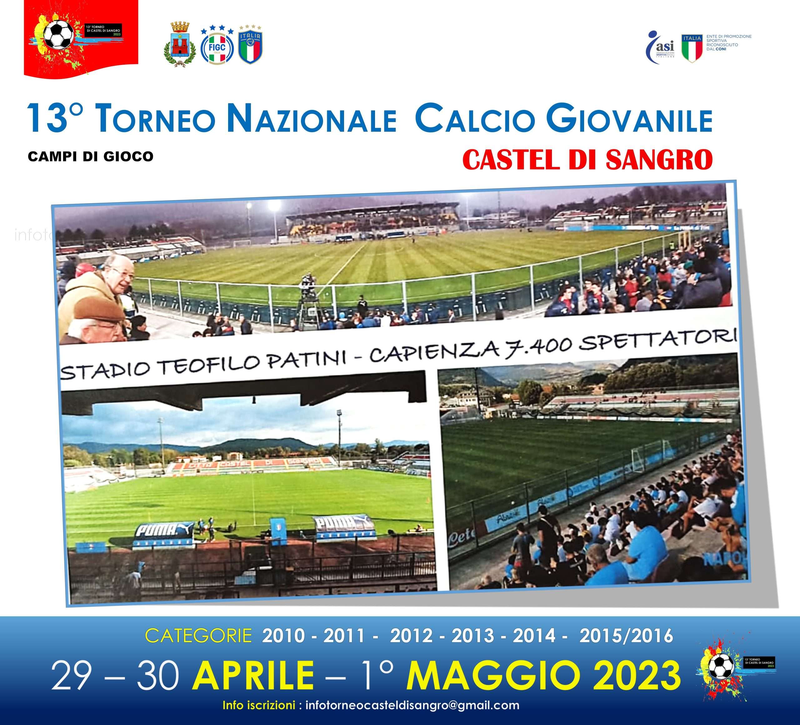 13° Torneo Nazionale calcio giovanile – Castel di Sangro 2023 13° Torneo Nazionale calcio giovanile – Castel di Sangro 2023