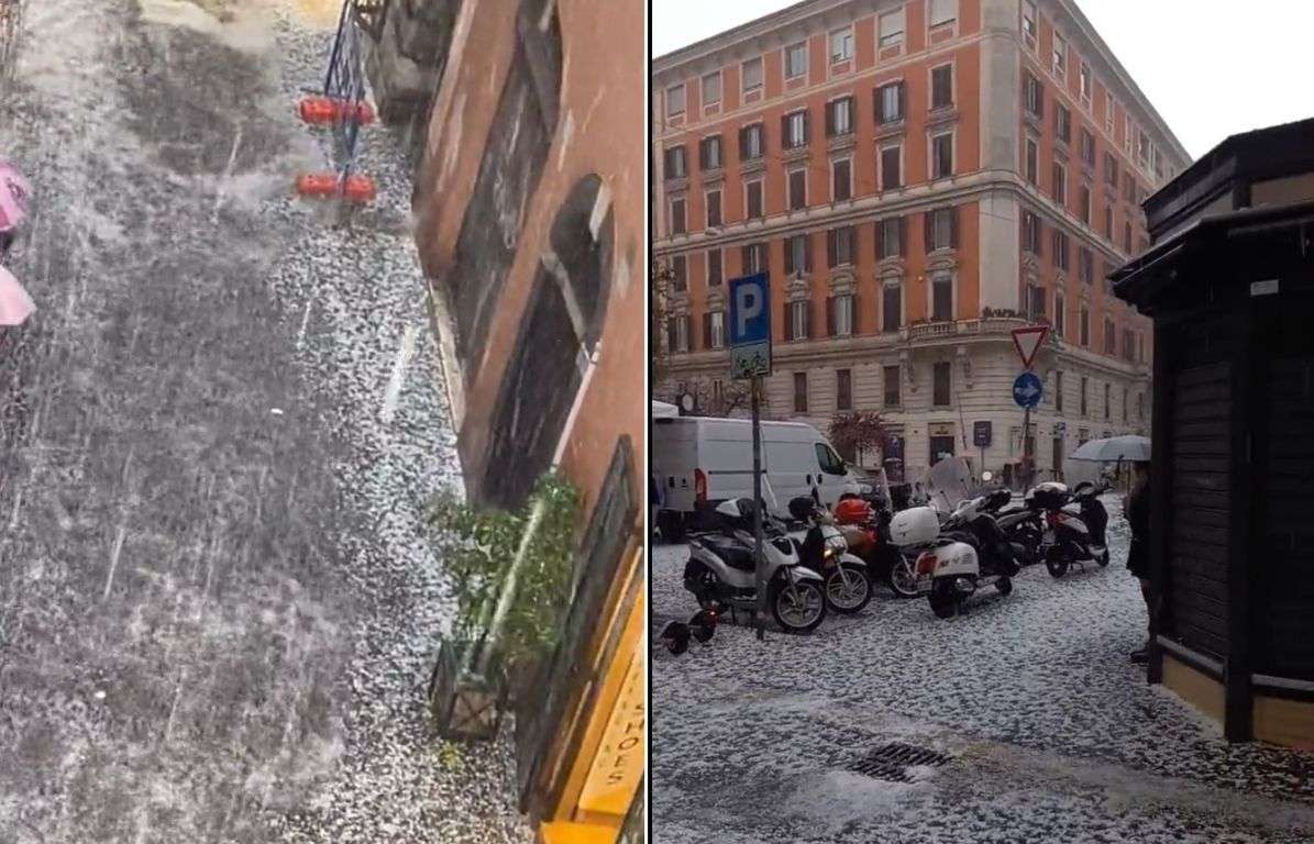 Bomba di grandine a Roma: le immagini fanno il giro del web Bomba di grandine a Roma: le immagini fanno il giro del web