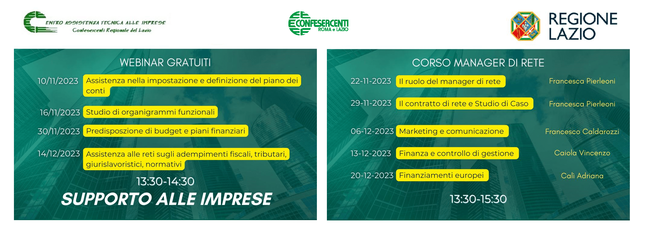 Confesercenti: Webinar gratuiti per le imprese Confesercenti: Webinar gratuiti per le imprese
