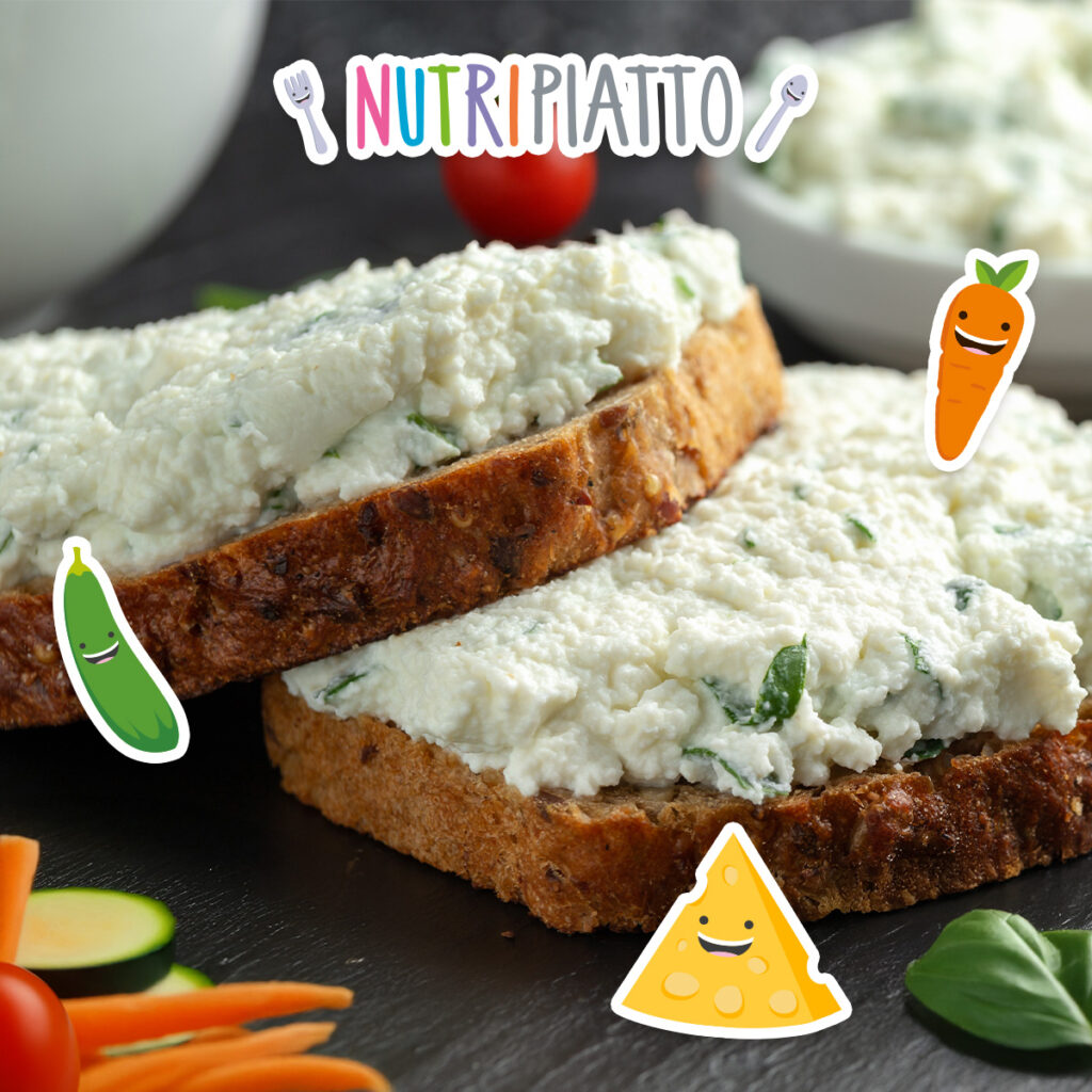 Nutripiatto Crostone con ricotta e verdurine al forno gratinate