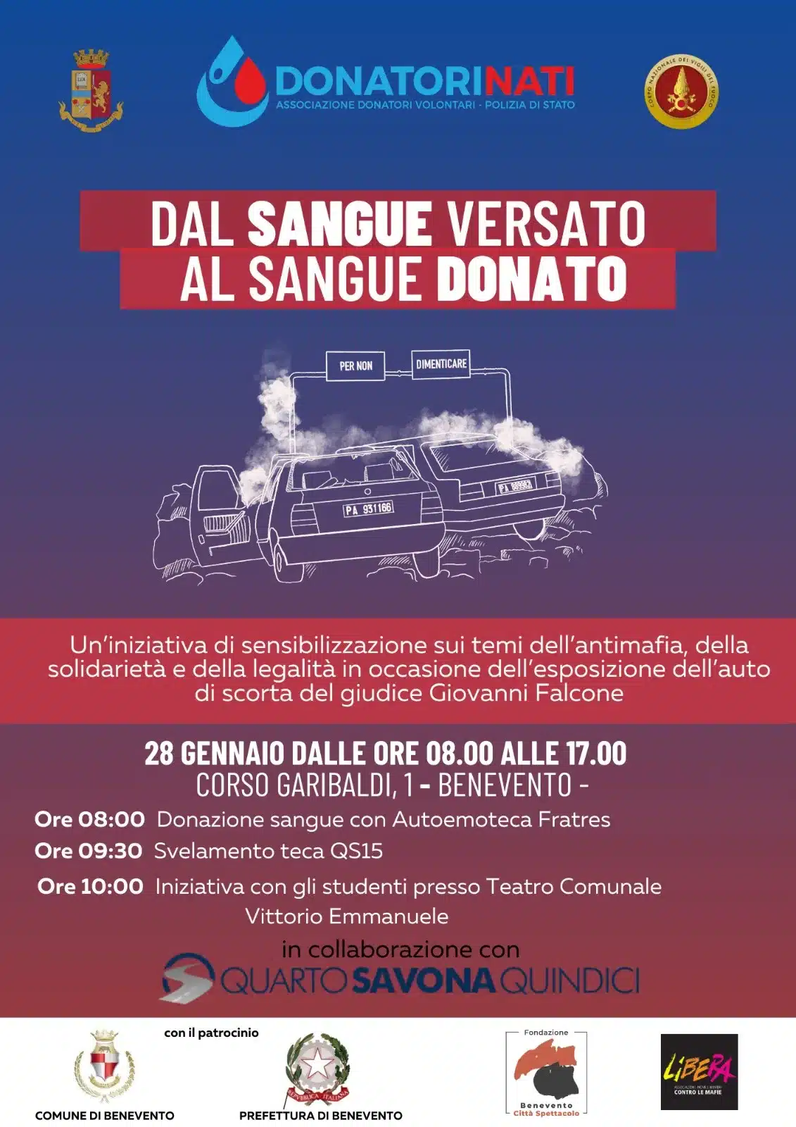Dal Sangue Versato al Sangue Donato: Tappa a Benevento per DonatoriNati e Quarto Savona Quindici Dal Sangue Versato al Sangue Donato: Tappa a Benevento per DonatoriNati e Quarto Savona Quindici