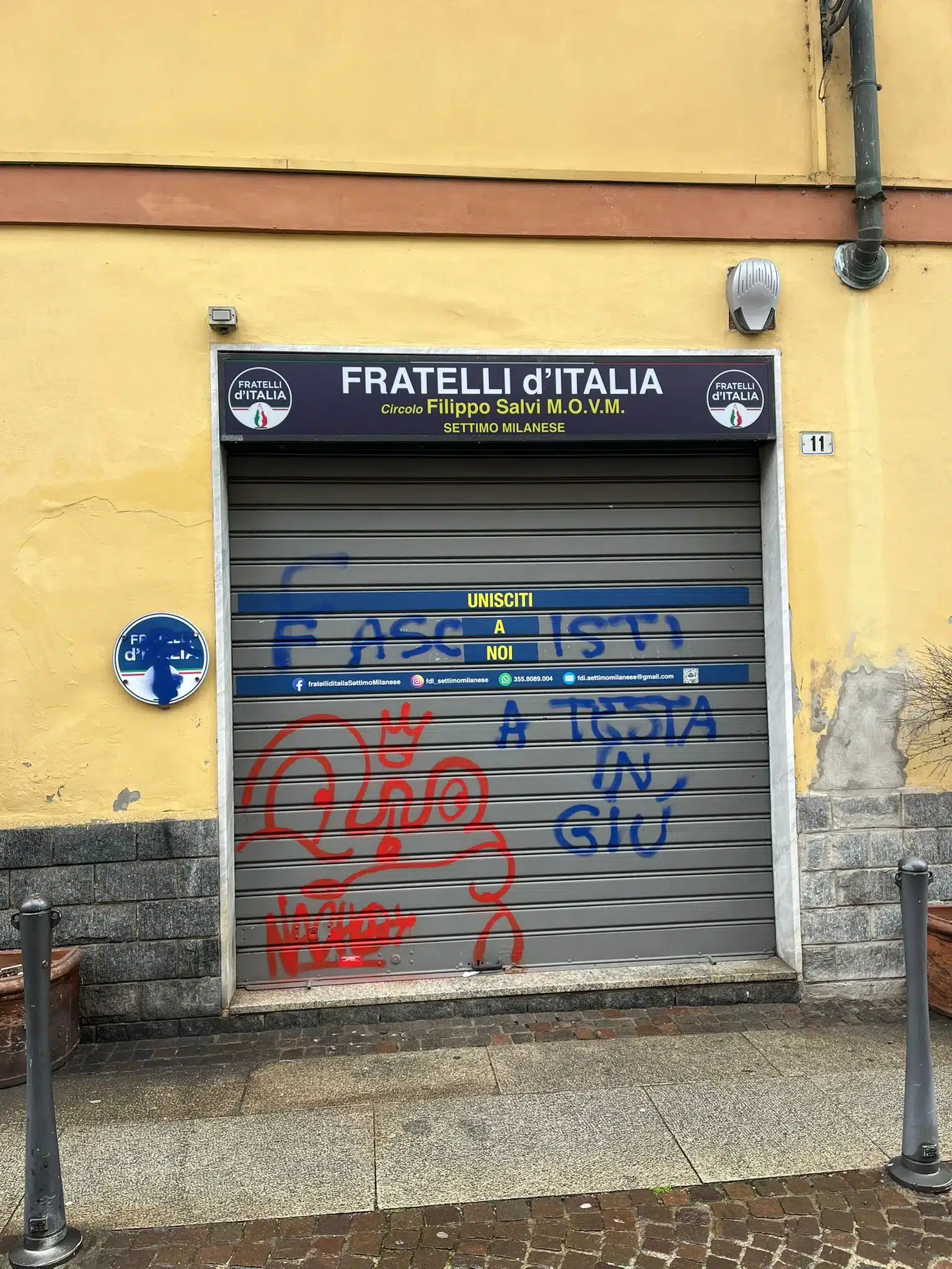 SETTIMO M.SE, GIORNO DEL RICORDO, DE CORATO: «SCRITTE OFFENSIVE SULLA SEDE FDI. COSI’ LA SINISTRA CELEBRA IL 10 FEBBRAIO» SETTIMO M.SE, GIORNO DEL RICORDO, DE CORATO: «SCRITTE OFFENSIVE SULLA SEDE FDI. COSI’ LA SINISTRA CELEBRA IL 10 FEBBRAIO»