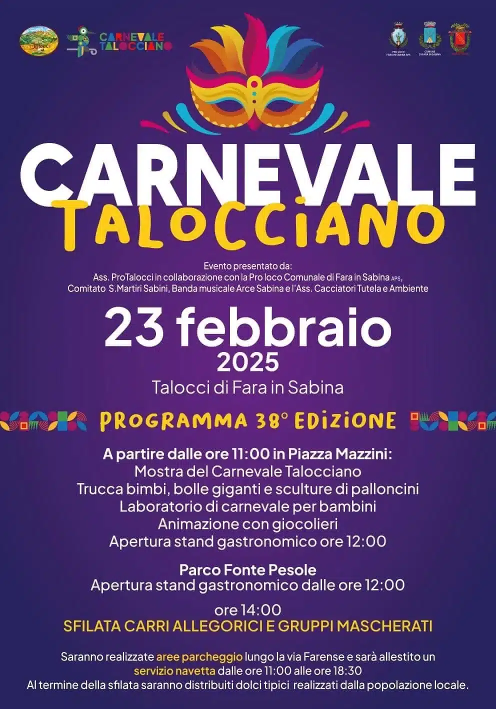 CONTINUANO I FESTEGGIAMENTI DEL CARNEVALE DI FARA IN SABINA: DOMANI E DOMENICA TAPPA A CANNETO E TALOCCI CONTINUANO I FESTEGGIAMENTI DEL CARNEVALE DI FARA IN SABINA: DOMANI E DOMENICA TAPPA A CANNETO E TALOCCI