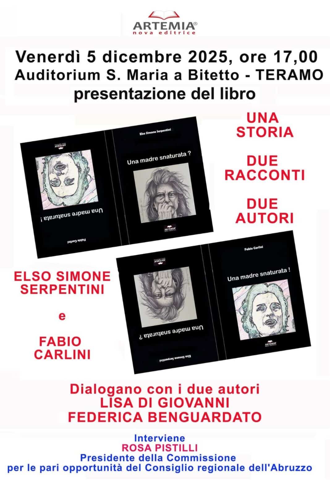 A Teramo la presentazione del libro ”Una madre snaturata?” di Elso Simone Serpentini e Fabio Carlini A Teramo la presentazione del libro ”Una madre snaturata?” di Elso Simone Serpentini e Fabio Carlini