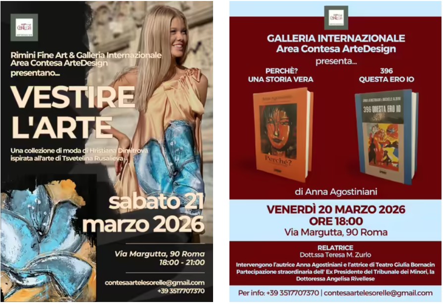 Roma, in via Margutta arte, moda e storie vere: due giorni che raccontano molto più di un evento evento area contesa artedesign via margutta roma libri anna agostiniani vestire l arte sfilata moda roma galleria area contesa artedesign