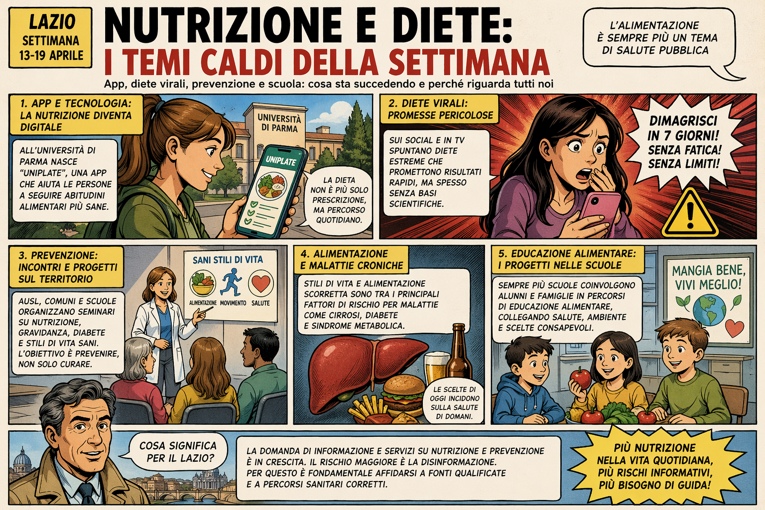 Lazio. Nutrizione e diete, cosa cambia per i cittadini tra app, mode social e prevenzione Nutrizione: app, diete virali e prevenzione