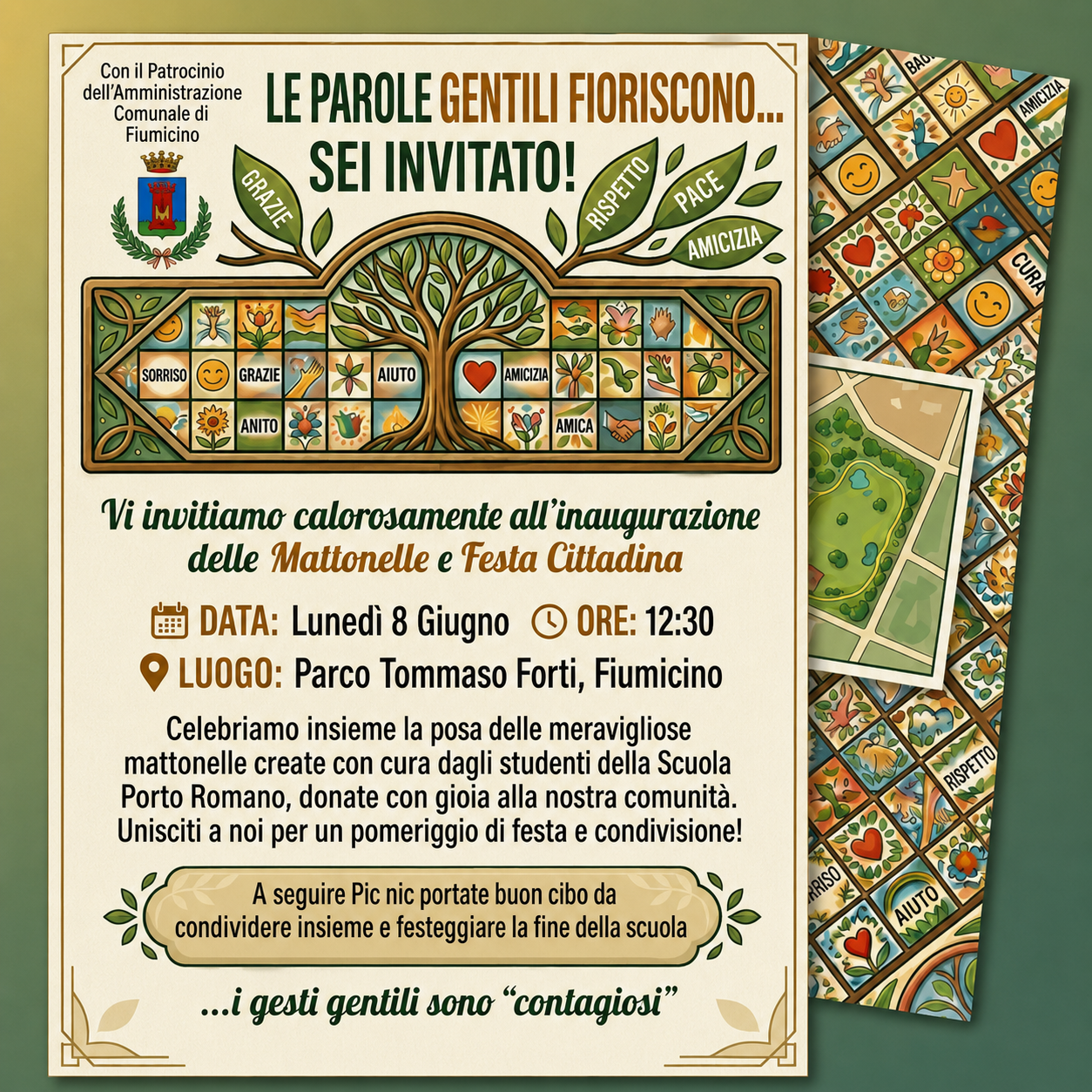 Fiumicino. Al Parco Tommaso Forti arrivano le formelle della gentilezza realizzate dagli studenti della Porto Romano Fiumicino. Al Parco Tommaso Forti arrivano le formelle della gentilezza realizzate dagli studenti della Porto Romano