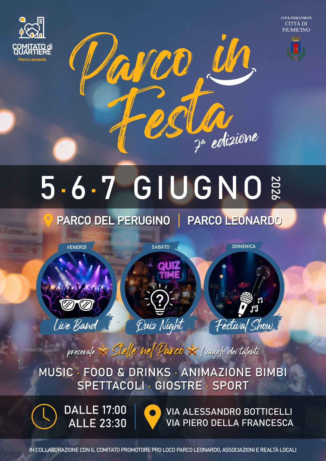 image Parco in Festa 2026: tre giorni di musica, sport e spettacoli a Parco Leonardo