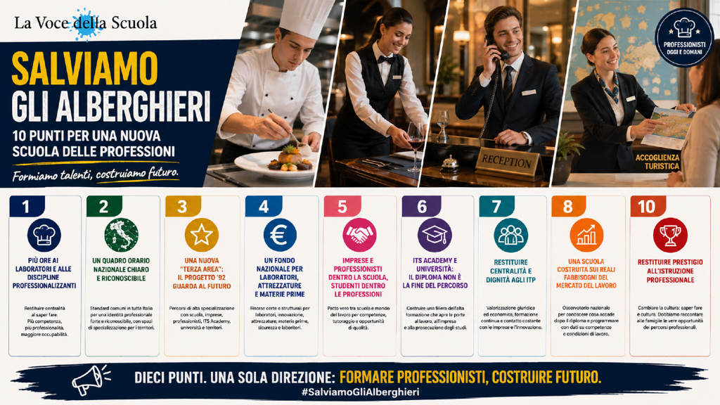 Salviamo gli alberghieri: 10 punti decisivi per il rilancio nazionale