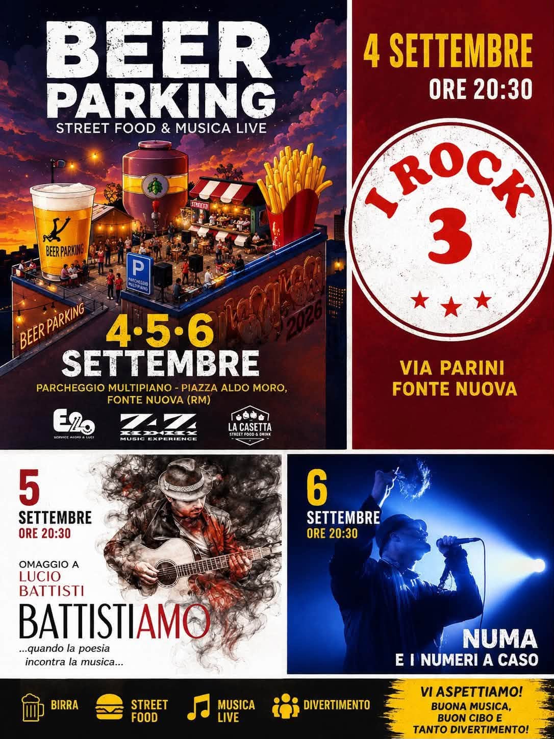 Fonte Nuova – Beer Parking tre serate di grande musica divertimento e street food