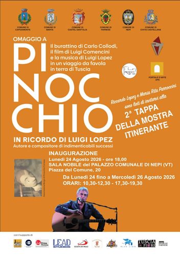 A Nepi la mostra “Omaggio a Pinocchio” in ricordo di Luigi Lopez 1 Locandina mostra dedicata a Luigi Lopez seconda tappa 352x500 1