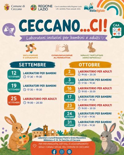Ceccano…ci! Laboratori inclusivi per bambini e adulti in biblioteca. Presto anche lettori braille 1 Ceccano.ci