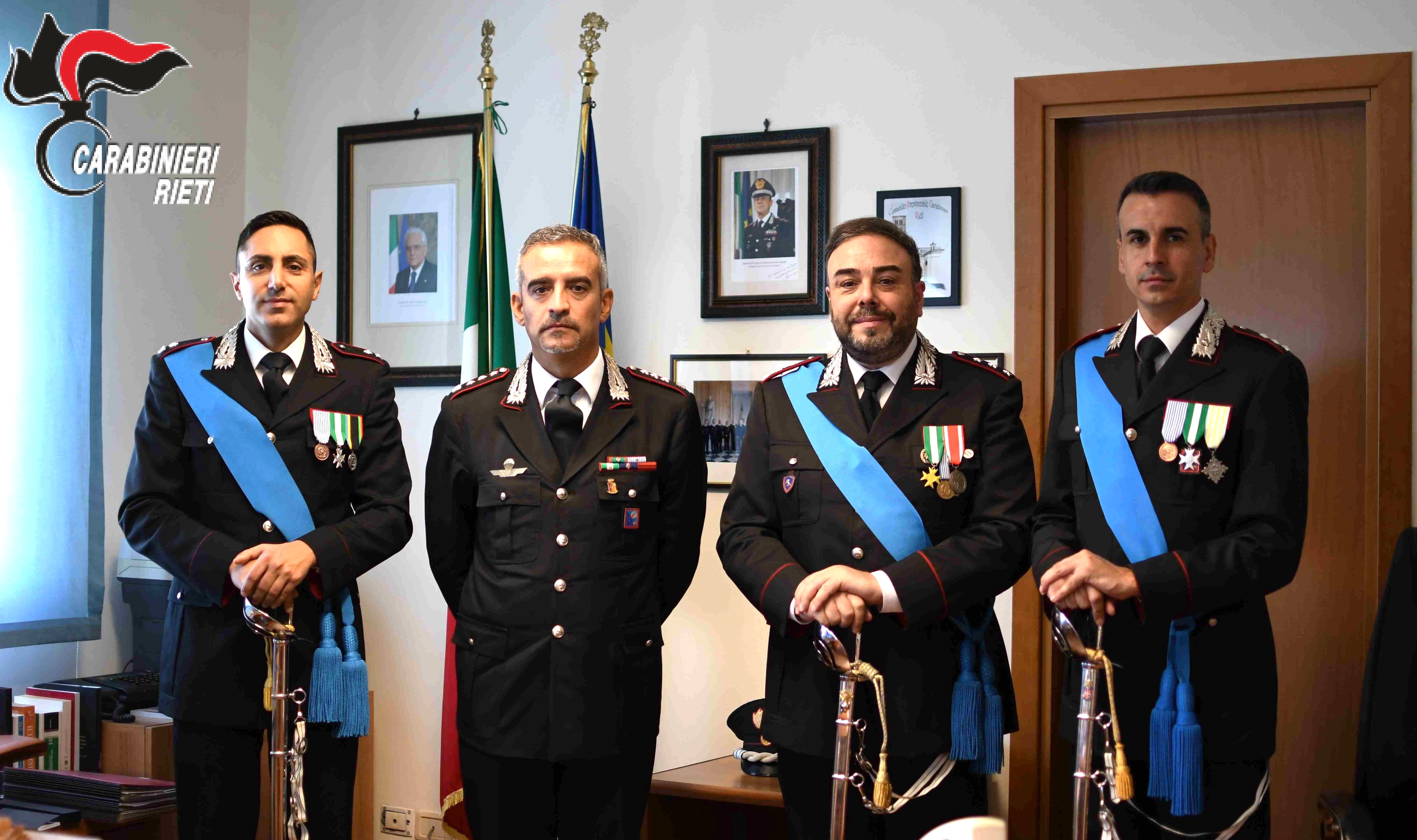 RIETI. AVVICENDAMENTI AL COMANDO PROVINCIALE CARABINIERI: TRE UFFICIALI TRASFERITI A NUOVI INCARICHI