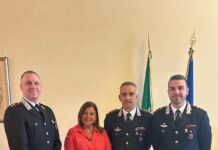 RIETI – IL PREFETTO PINUCCIA NIGLIO RICEVE I NUOVI UFFICIALI DEI CARABINIERI: CAPITANO LUCA GASPARRI E TENENTE PASQUALE SORRENTO