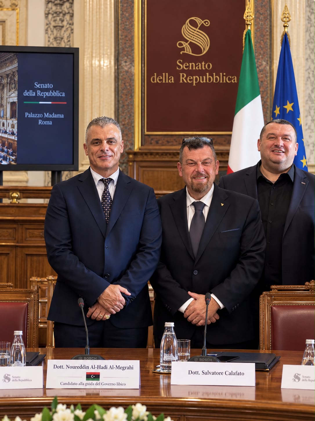 1 dott. noureddin al hadi al megrahi assieme al suo consigliere speciale salvatore calafato 1