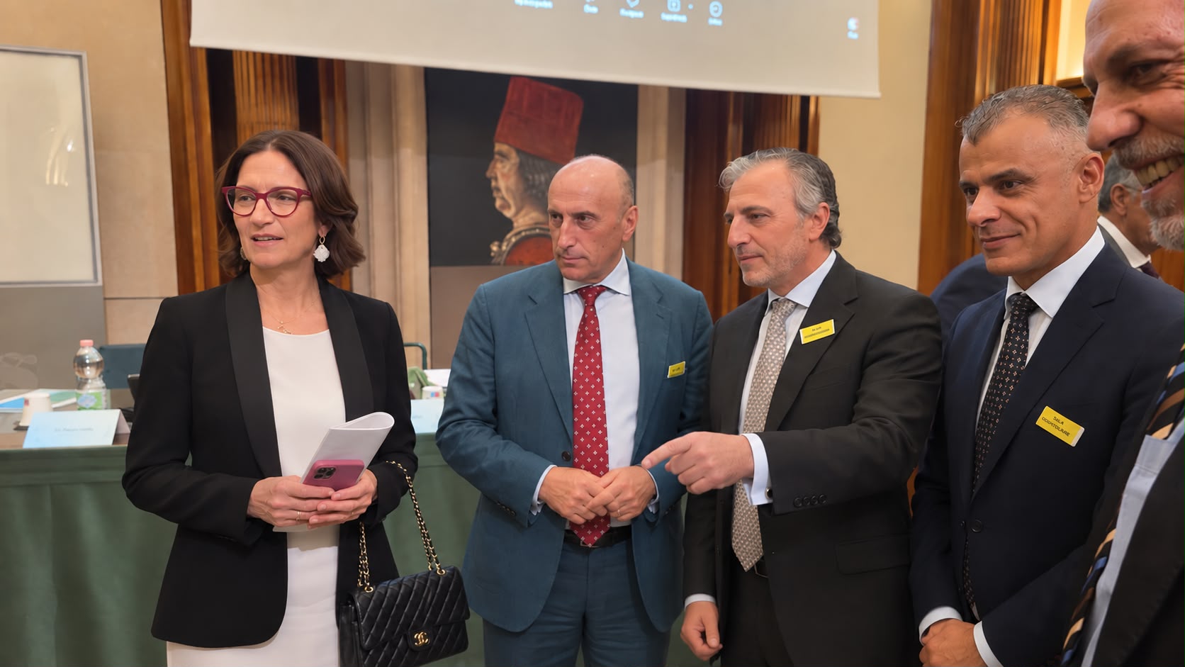 4 noureddin al hadi al megrahi con la senatrice maria stella gelmini il prof. vincenzo pepe e lamb. paolo pengo 4