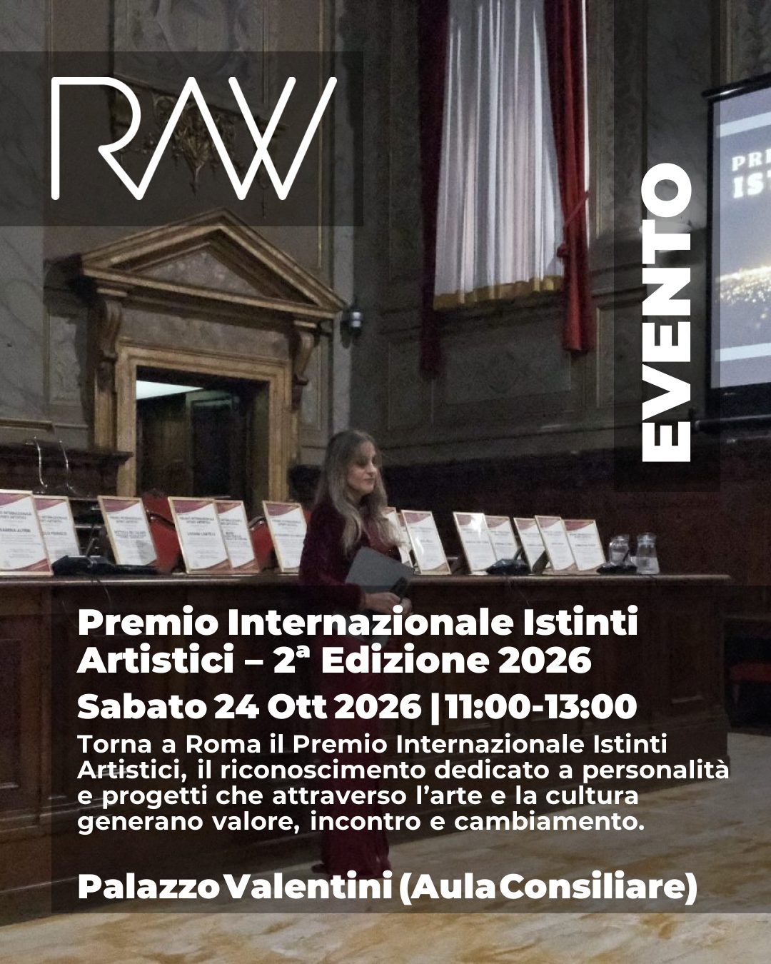Roma, il 24 ottobre torna a Palazzo Valentini il Premio Internazionale Istinti Artistici Roma, il 24 ottobre torna a Palazzo Valentini il Premio Internazionale Istinti Artistici
