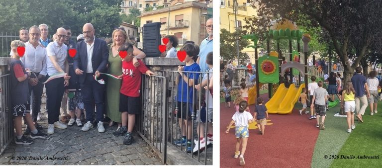 Grande coinvolgimento ed entusiasmo per l’inaugurazione del nuovo parco giochi