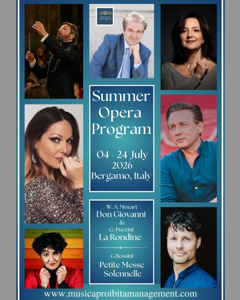 L’associazione Musica Proibita Management presenta il “Summer Opera Program” per accompagnare giovani cantanti da tutto il mondo verso il debutto