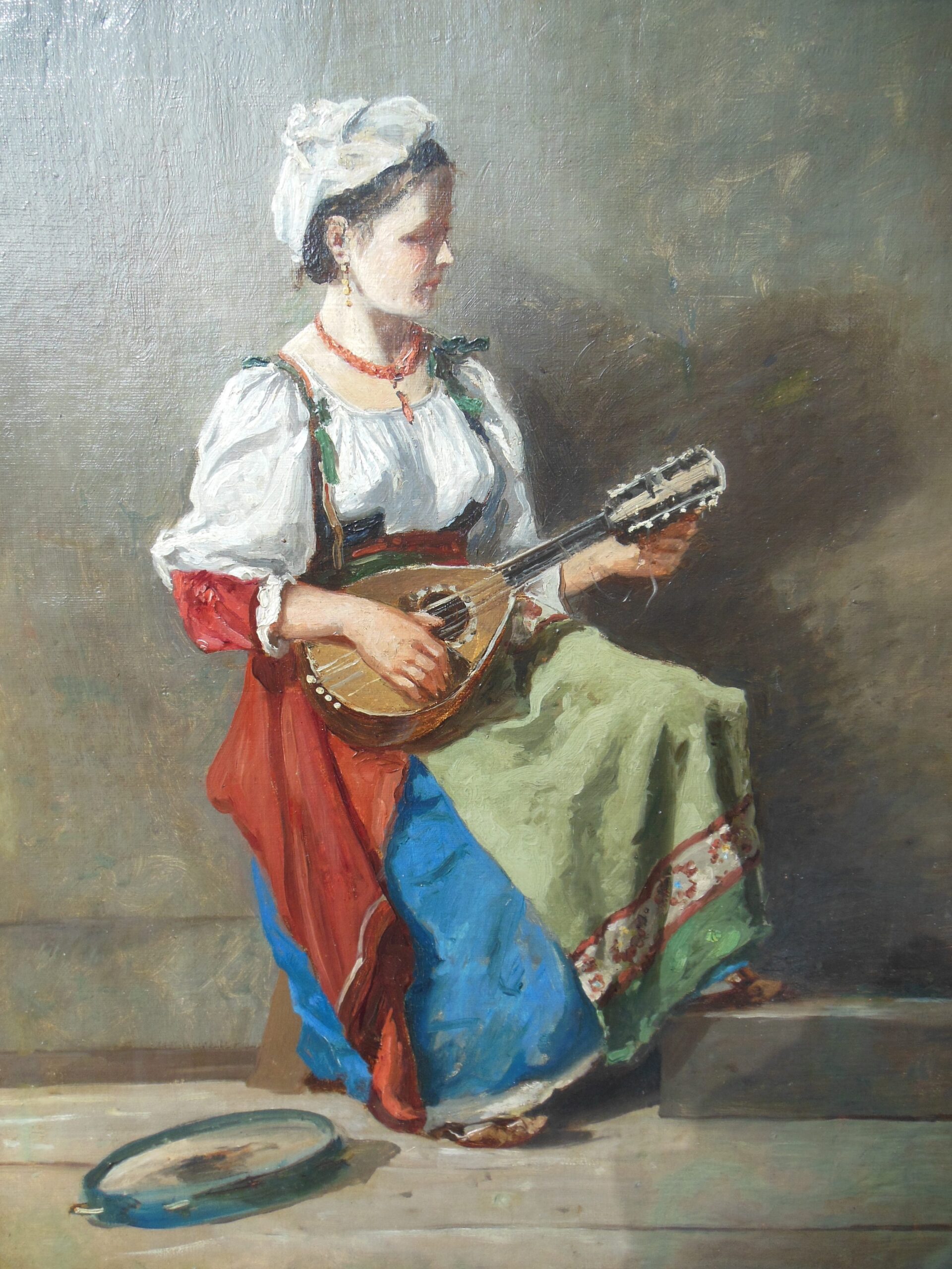 J.B.C.Corot , LA CIOCIARA COL MANDOLINO, 55x46