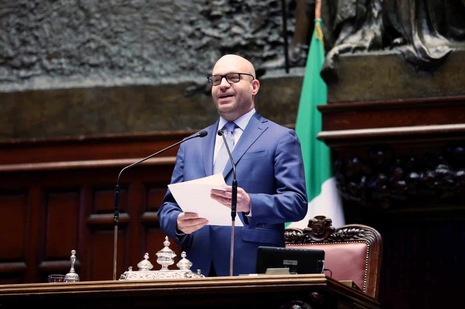 Fontana in Aula per cerimonia De Gasperi (1)