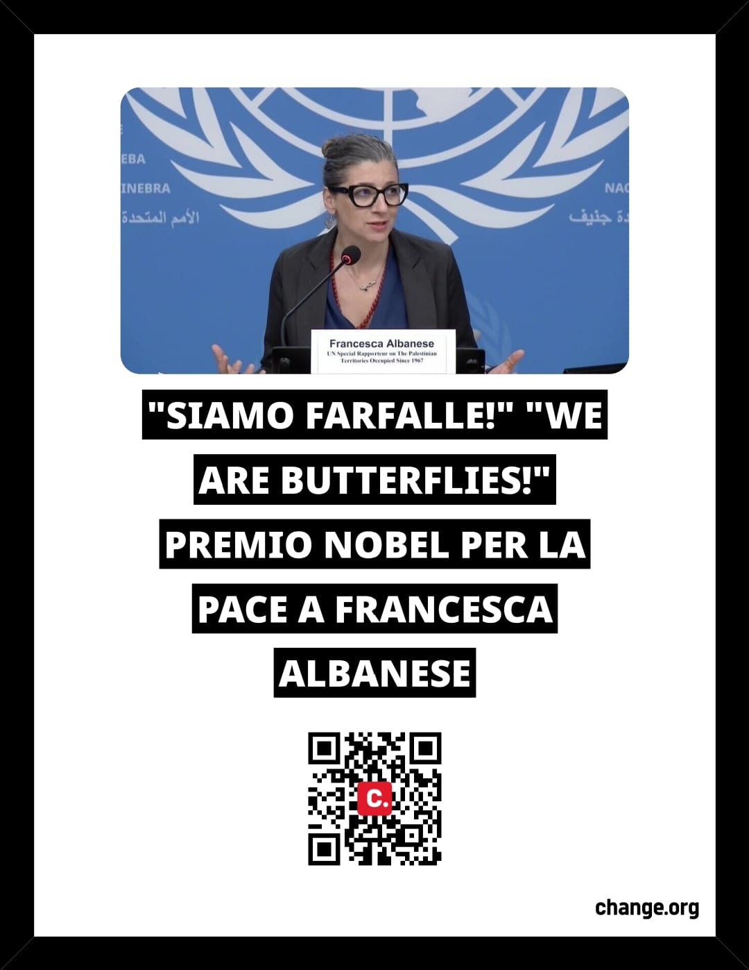 Change.org Francesca Albanese Premio Nobel per la Pace