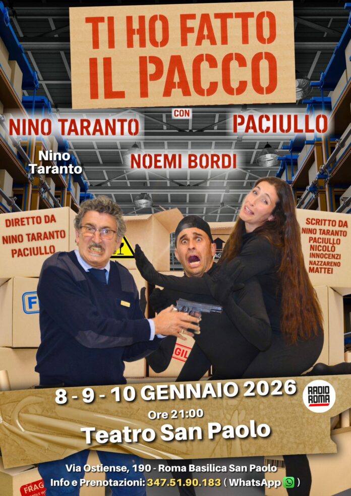 Paciullo torna in scena: “Ti ho fatto il pacco” debutta a Roma tra comicità, ritmo e colpi di scena Paciullo torna in scena: “Ti ho fatto il pacco” debutta a Roma tra comicità, ritmo e colpi di scena