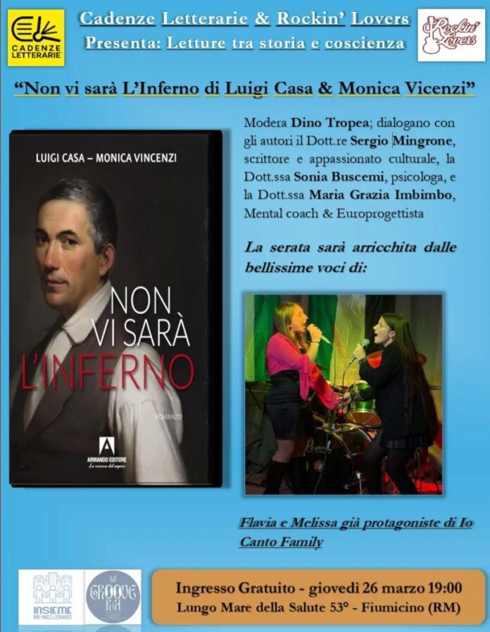 locandina finale 26 marzo Evento a Fiumicino: libro, arte e musica con Cadenze Letterarie