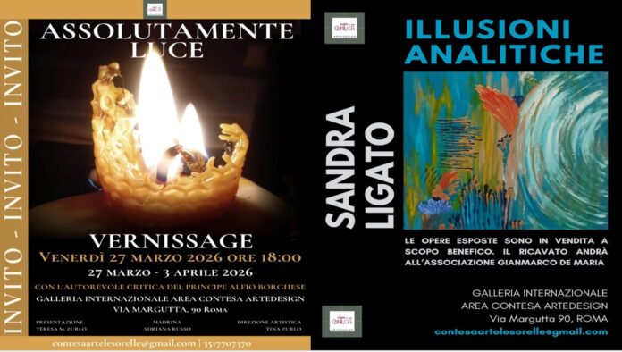 luce ed analitiche Assolutamente Luce mostra Roma Via Margutta locandina con candela artistica