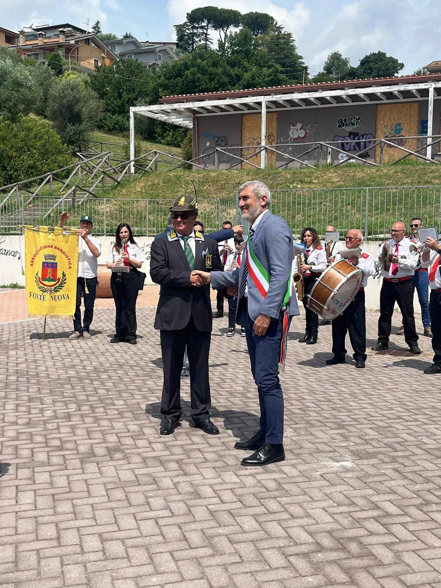 Sindaco Umberto Falcioni Presidente ANFI Fonte Nuova Gianni Nesta