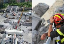 14 agosto 2018: i Vigili del Fuoco ricordano la tragedia del crollo del Ponte Morandi