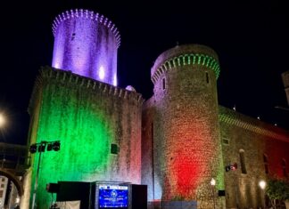 Fondi. Miss Sorriso Lazio porta Elisa Chiodetti a Roma Castello Baronale di Fondi illuminato durante Miss Italia Lazio 2026